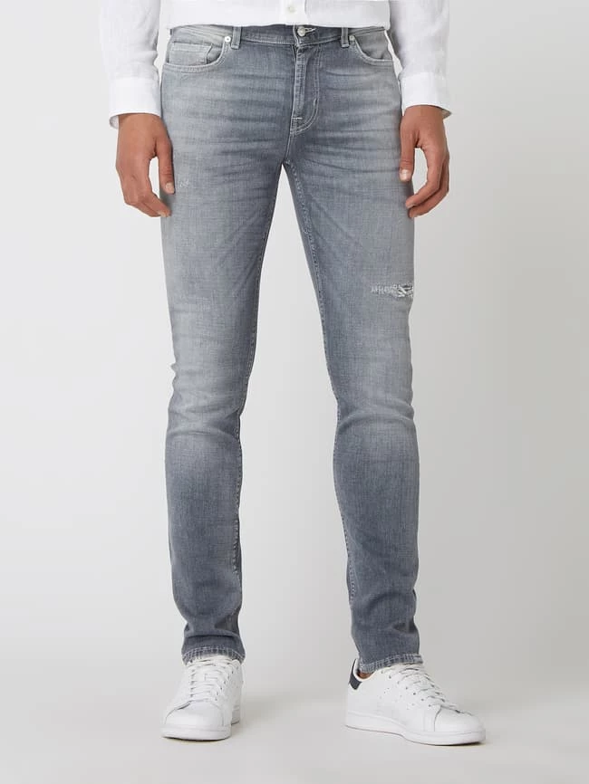Angebote ? 7 For All Mankind Skinny Fit ? Jeans Mit Stretch-Anteil Modell 'Ronnie' - Mittelgrau ? – Bild 4