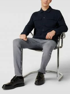 Brandneu ? Tommy Hilfiger ? Jeans Mit Label-Patch Aus Leder Modell 'LAYTON' - Mittelgrau ?