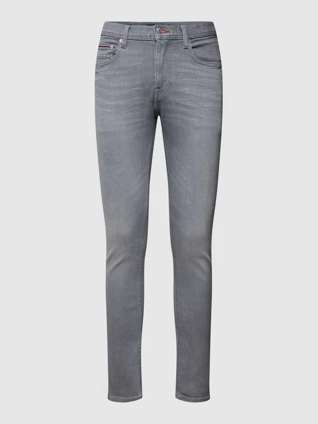 Brandneu ? Tommy Hilfiger ? Jeans Mit Label-Patch Aus Leder Modell 'LAYTON' - Mittelgrau ? – Bild 2