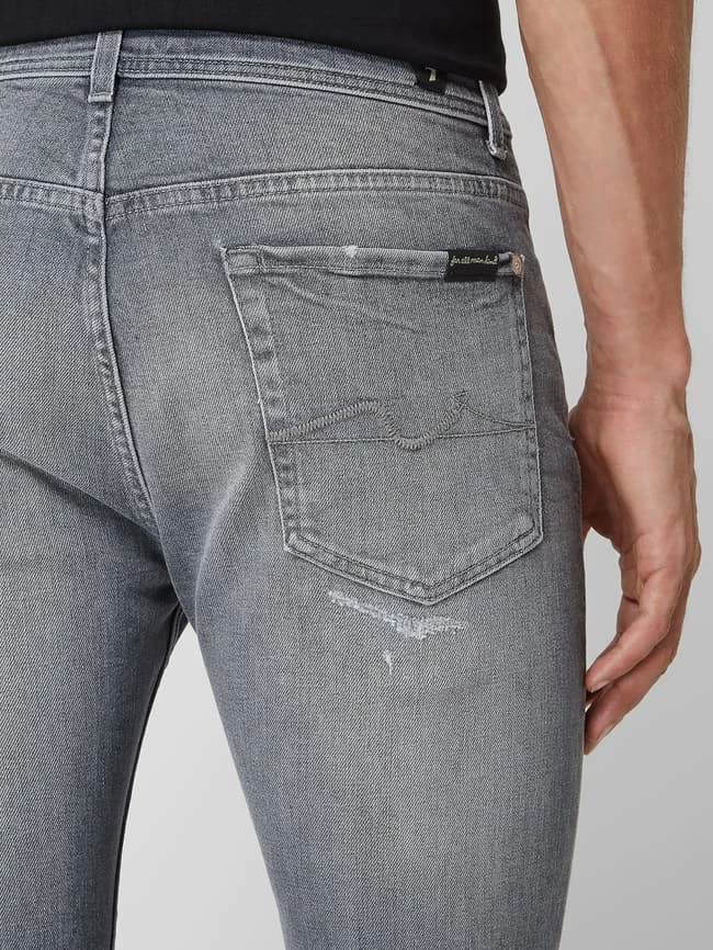 Großhandel ? 7 For All Mankind Skinny Fit ? Jeans Mit Stretch-Anteil Modell 'Paxtyn' - Hellgrau ? – Bild 3