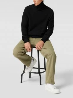 Schlussverkauf ✨ REVIEW Baggy Fit ? Jeans Mit Label-Detail - Olivgrün ?